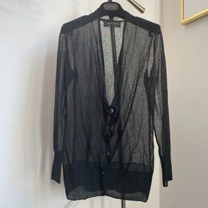 Rag & Bone Sheer Front Drape Button Down Cardigan